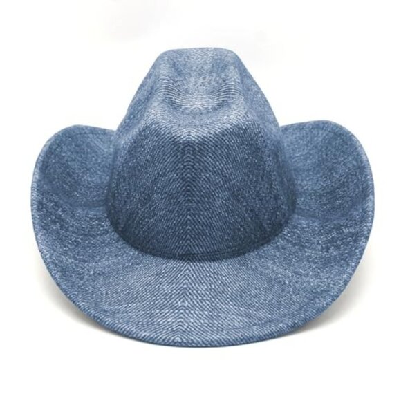 Denim Cowboy Hat Y2K Western Wide-Brim Adjustable Foldable Brim main image 3